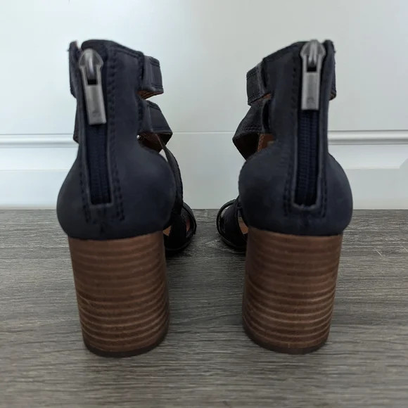 Lucky Brand Blue Leather Sandal Heel- Vyrah - Picture 7 of 10